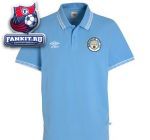 Поло Манчестер Сити / Manchester City Diamond Series Jaquard Trim Polo - Vista Blue/Dark Navy/White