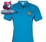 Детское поло Манчестер Сити / Manchester City Aftermatch Poly Polo - Vivid Blue/Black - Kids