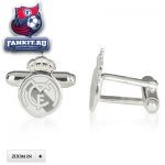 Серебряные запонки Реал Мадрид / Real Madrid Colour Crest Cufflink 