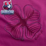 Женская футболка Селтик / Celtic Rhinestud Shamrock Logo Longline T-Shirt - Violet - Womens