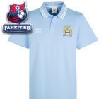 Поло Манчестер Сити / Manchester City Soundwave Tipped Pique Polo - Vista Blue/White