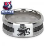 Серебряное кольцо Челси / Chelsea Band Ring With Black Inlay - Stainless Steel 