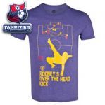 Футболка Манчестер Юнайтед / MANCHESTER UNITED ROONEY OVER THE HEAD KICK GOAL T-SHIRT - HEATHER PURPLE - MENS 